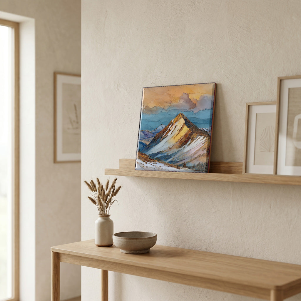 On a picture ledge, where the light comes in.