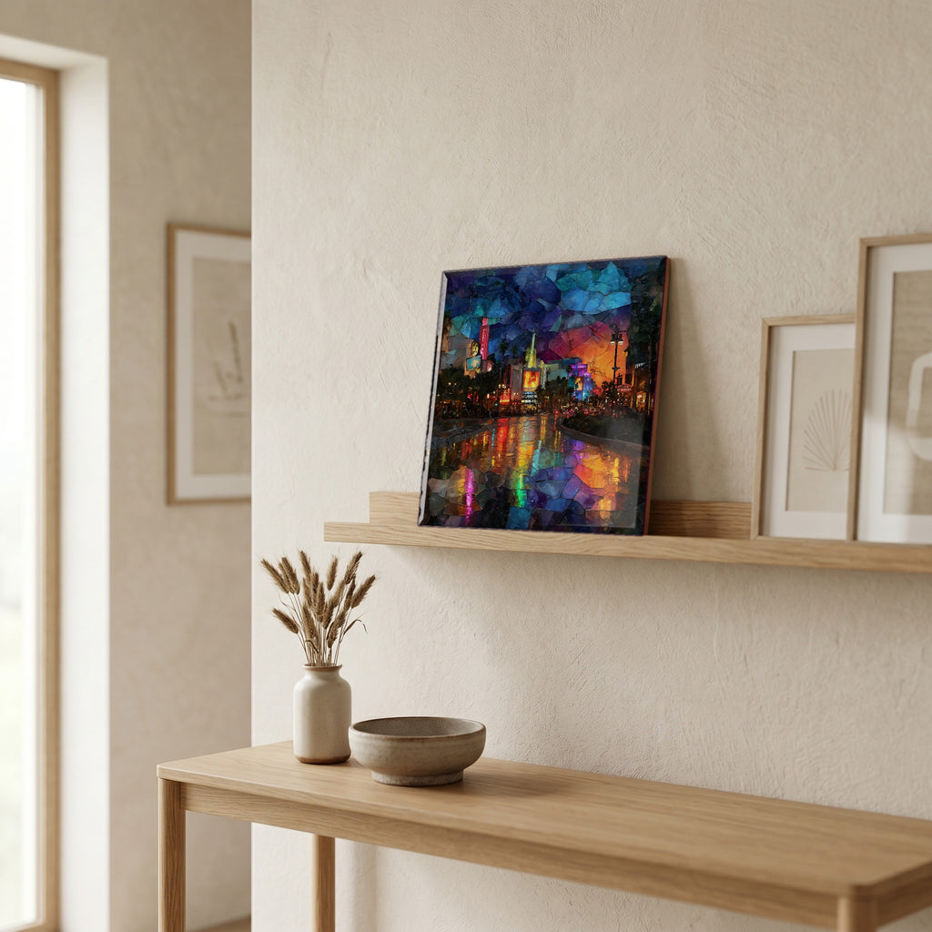 In the entryway, first thing you see.