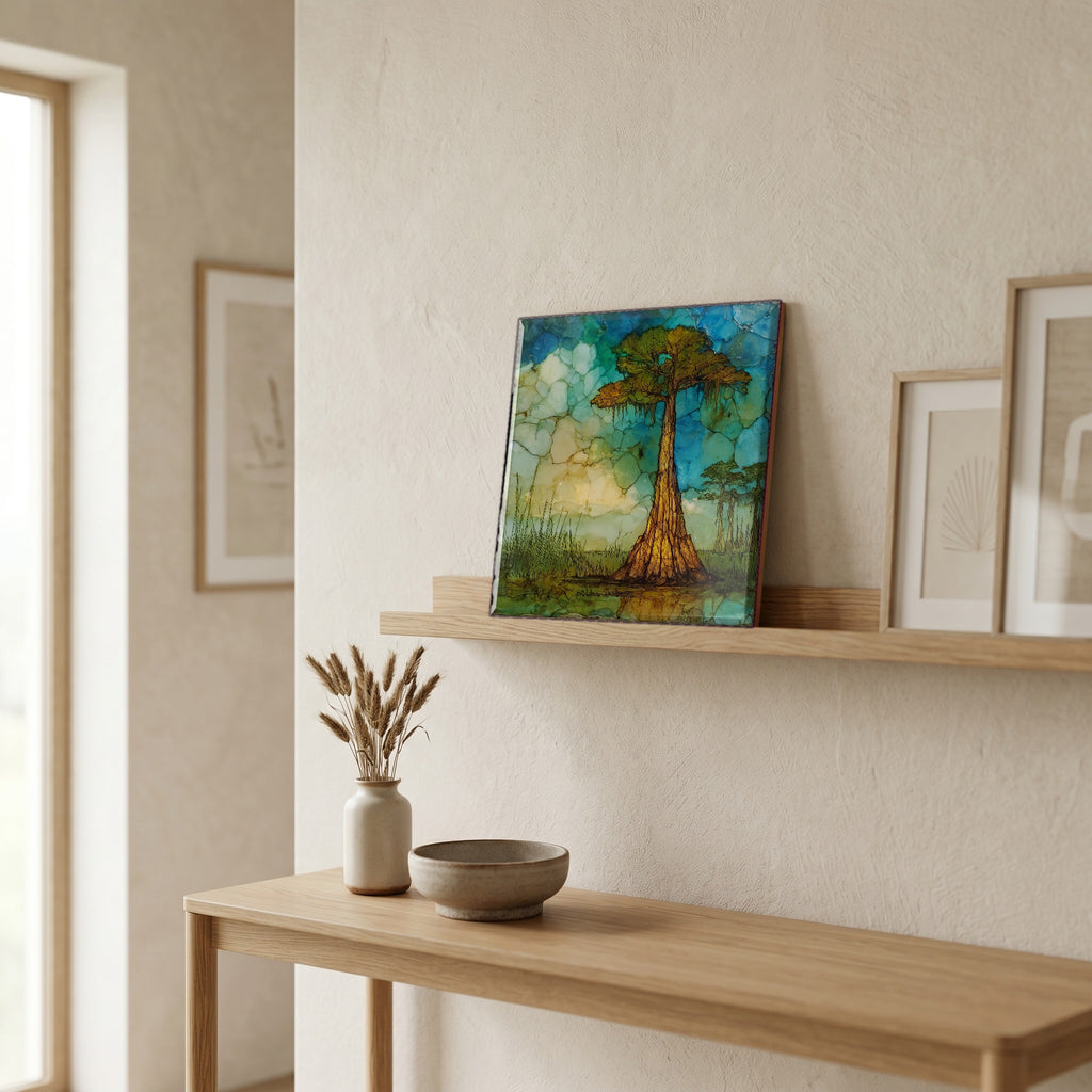 In the entryway, first thing you see.