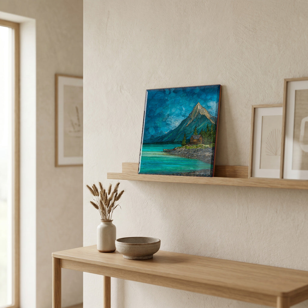 In the entryway, first thing you see.