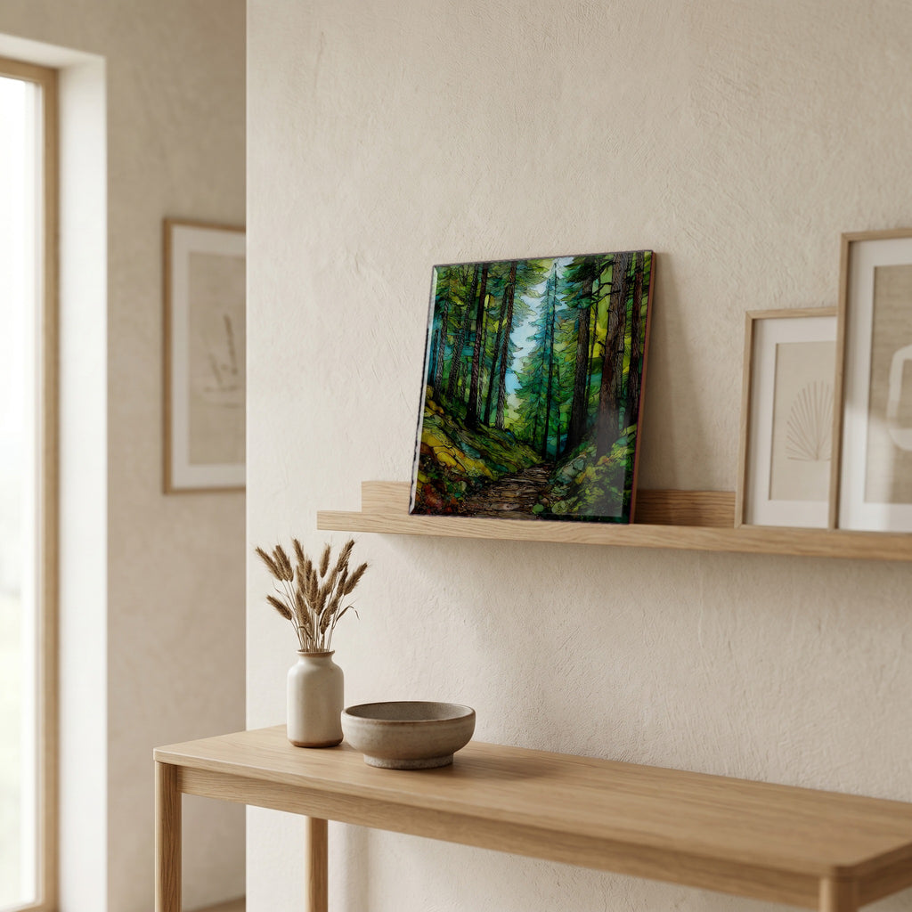 In the entryway, first thing you see.