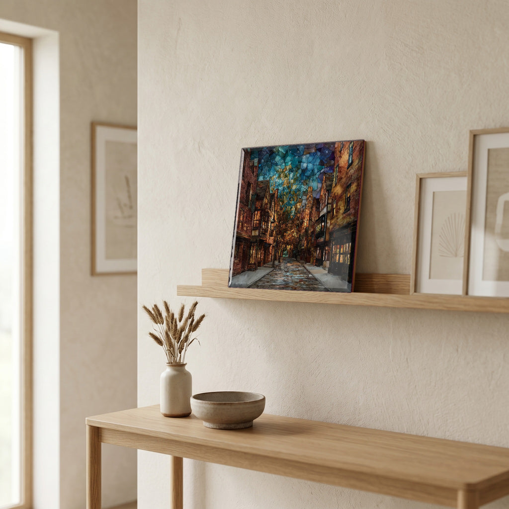 In the entryway, first thing you see.