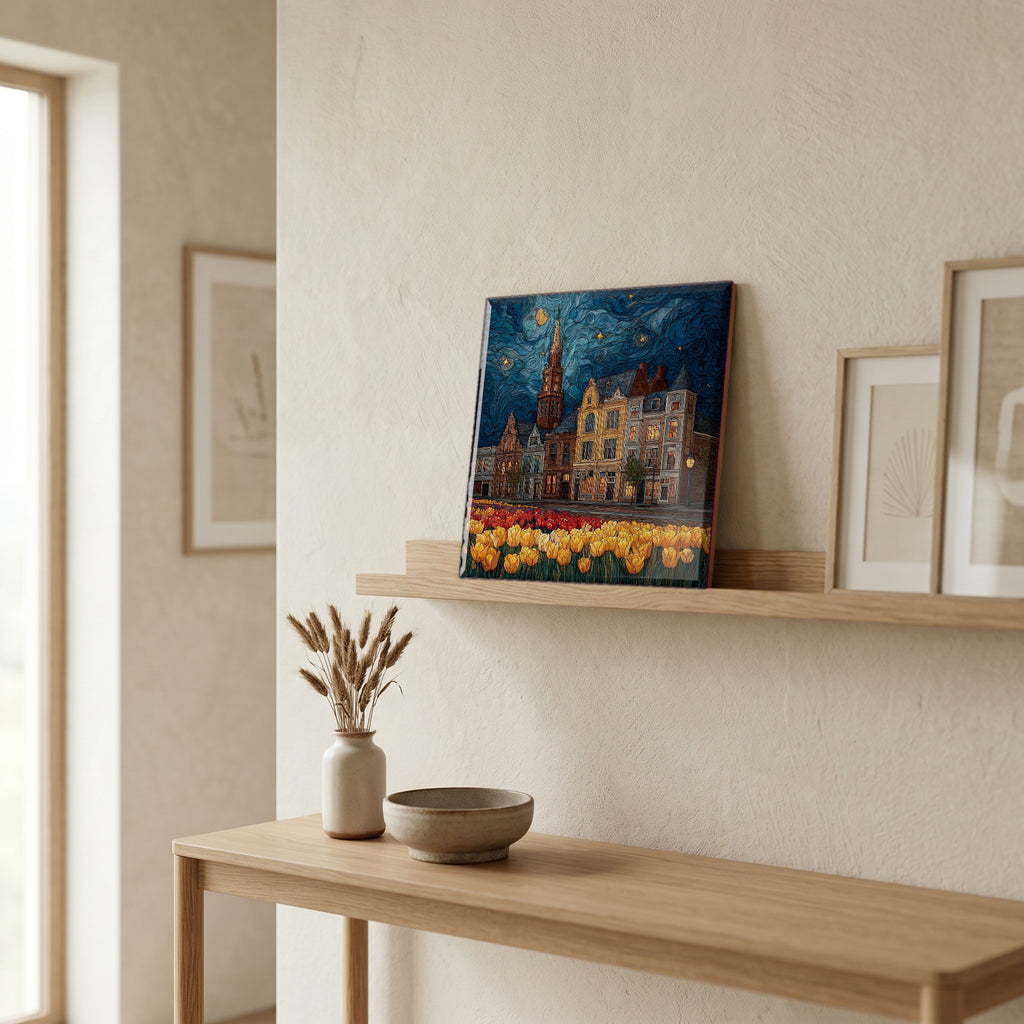 In the entryway, first thing you see.