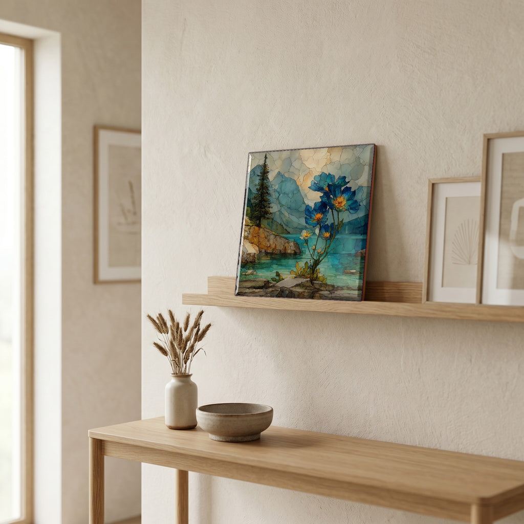 In the entryway, first thing you see.