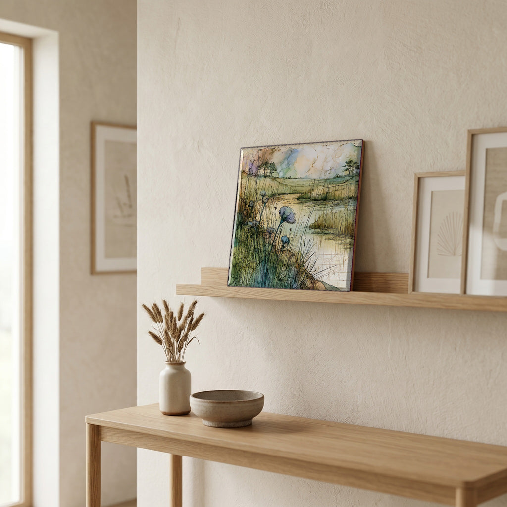 In the entryway, first thing you see.