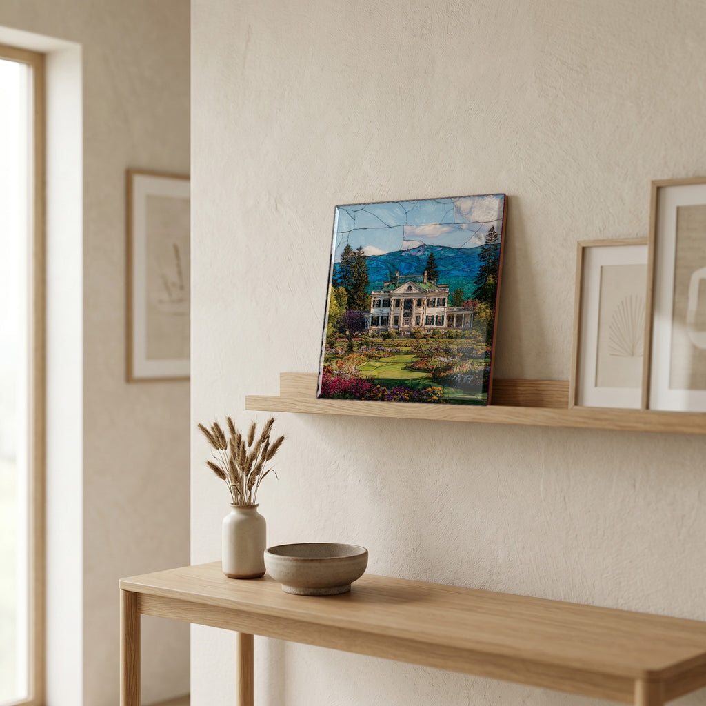 In the entryway, first thing you see.