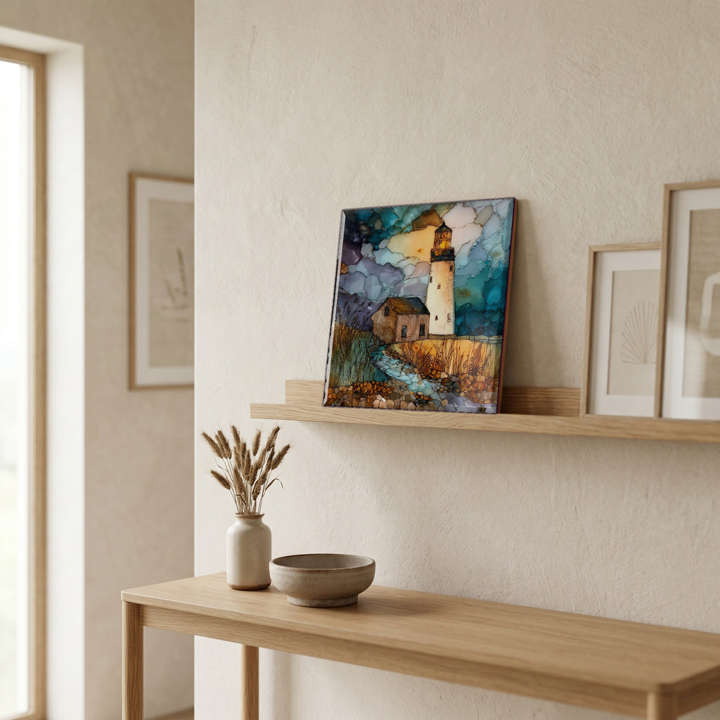 In the entryway, first thing you see.