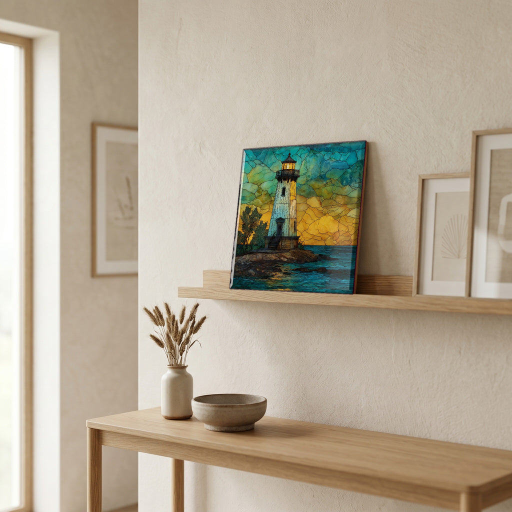 In the entryway, first thing you see.