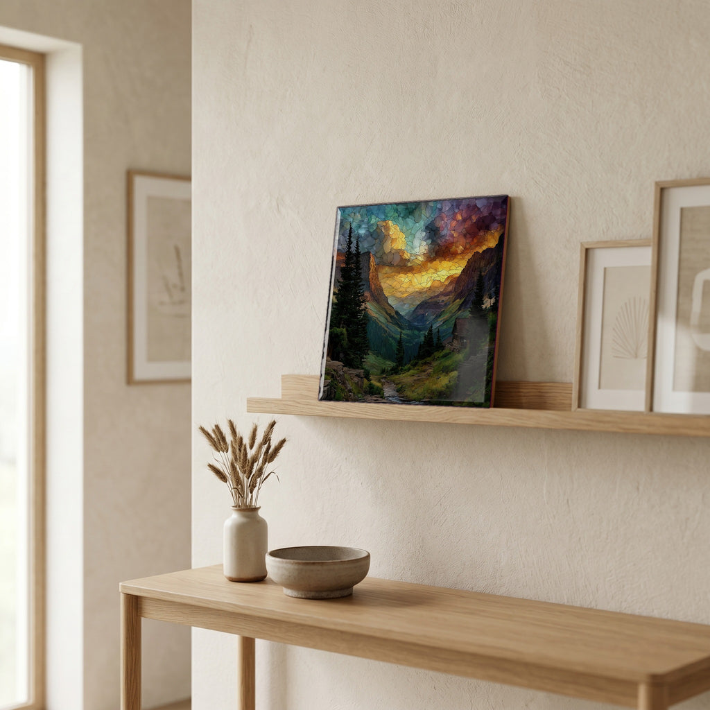 In the entryway, first thing you see.