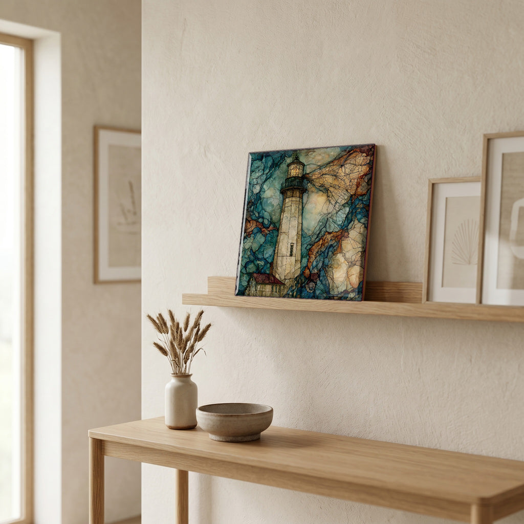 In the entryway, first thing you see.