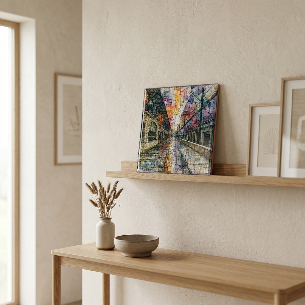 In the entryway, first thing you see.