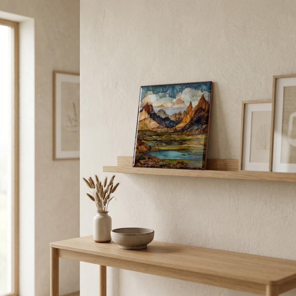 In the entryway, first thing you see.