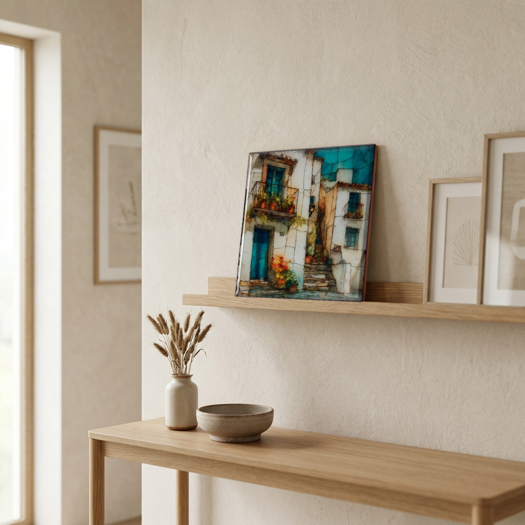 In the entryway, first thing you see.
