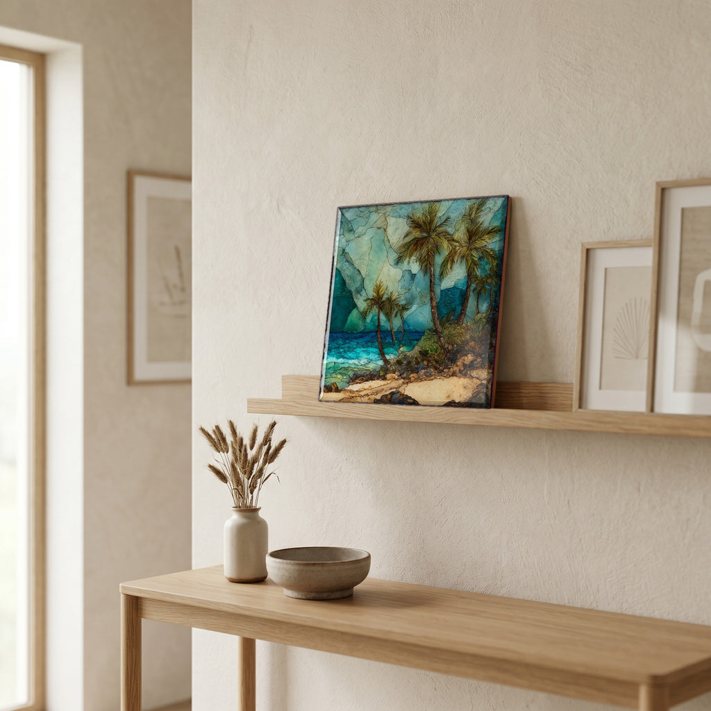 In the entryway, first thing you see.