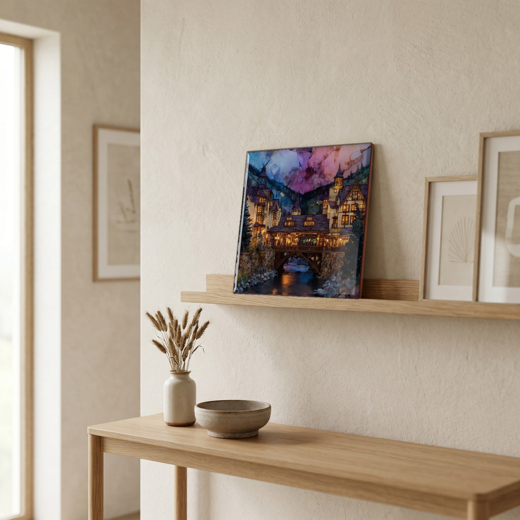 In the entryway, first thing you see.