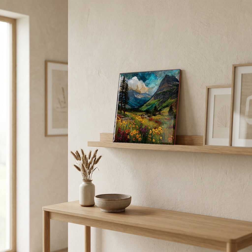 In the entryway, first thing you see.