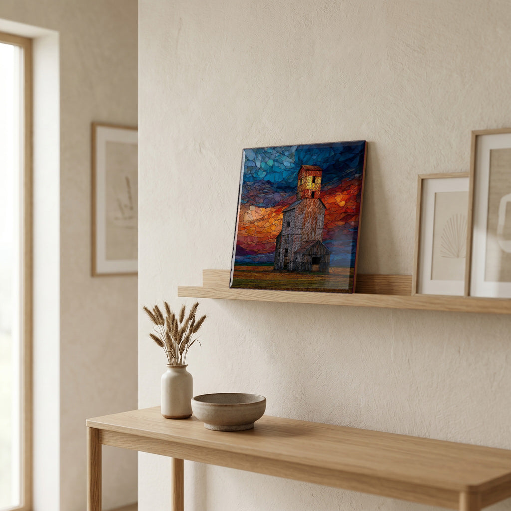 In the entryway, first thing you see.