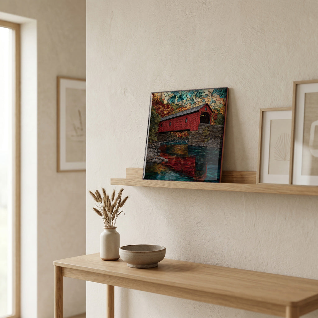 In the entryway, first thing you see.