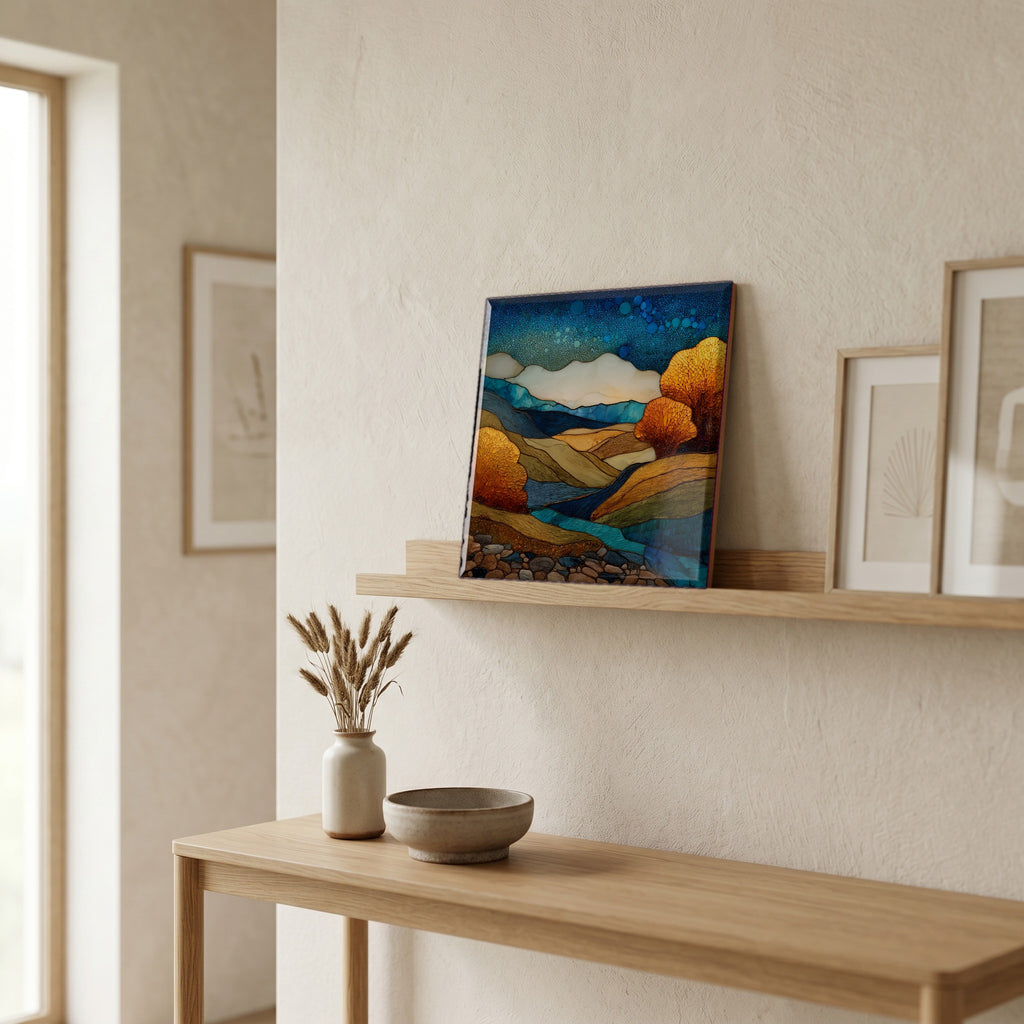 In the entryway, first thing you see.