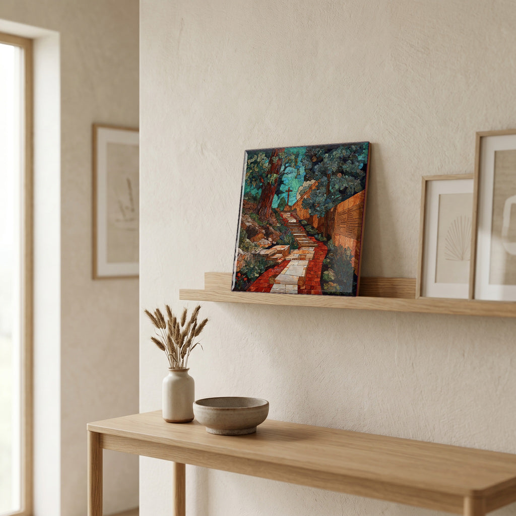 In the entryway, first thing you see.