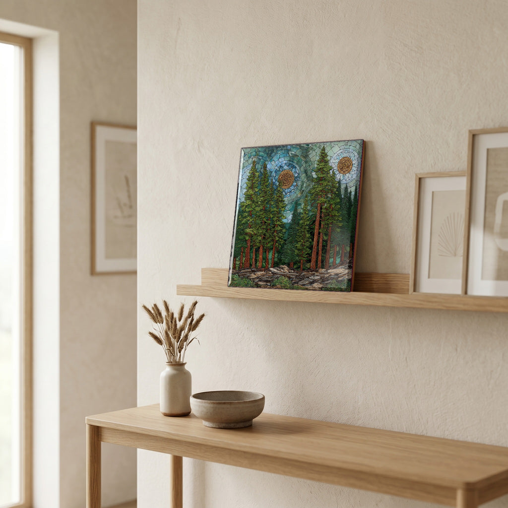 In the entryway, first thing you see.