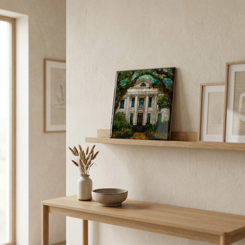 In the entryway, first thing you see.