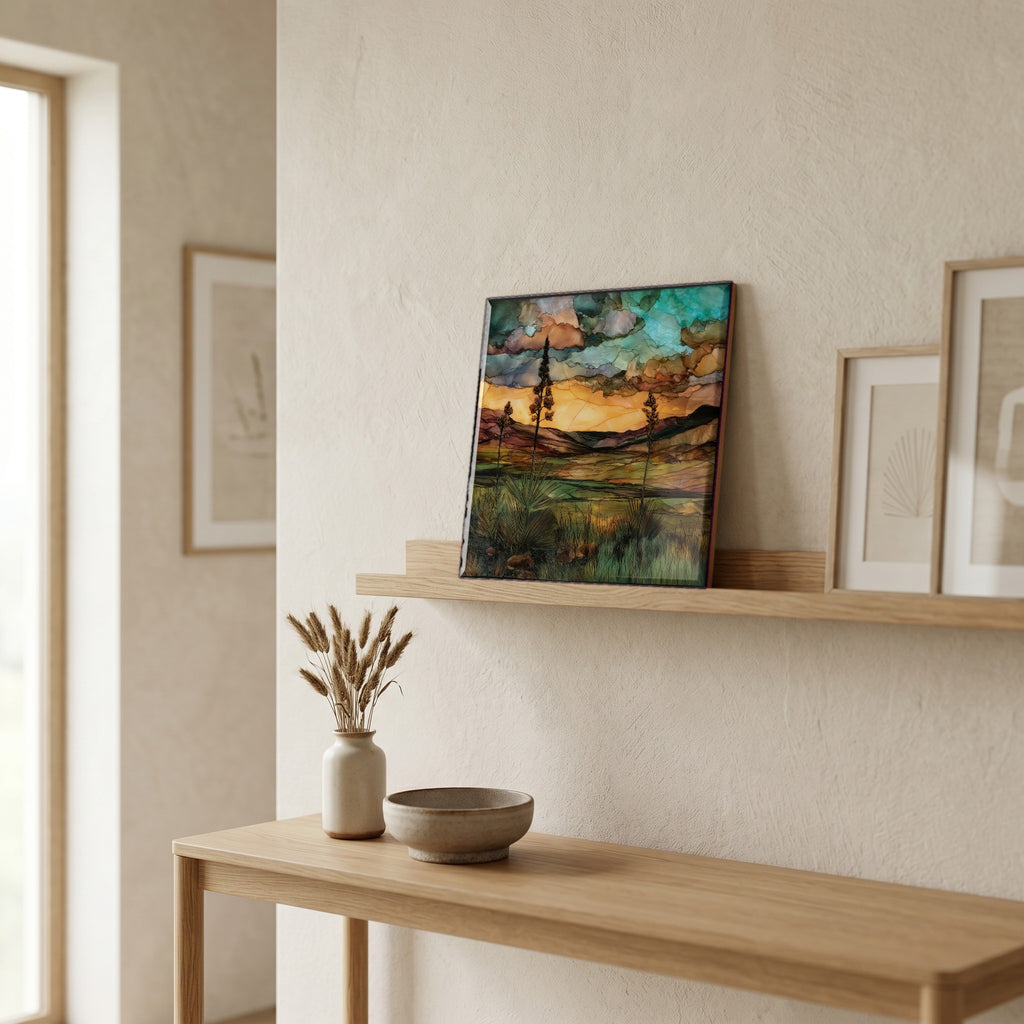 In the entryway, first thing you see.
