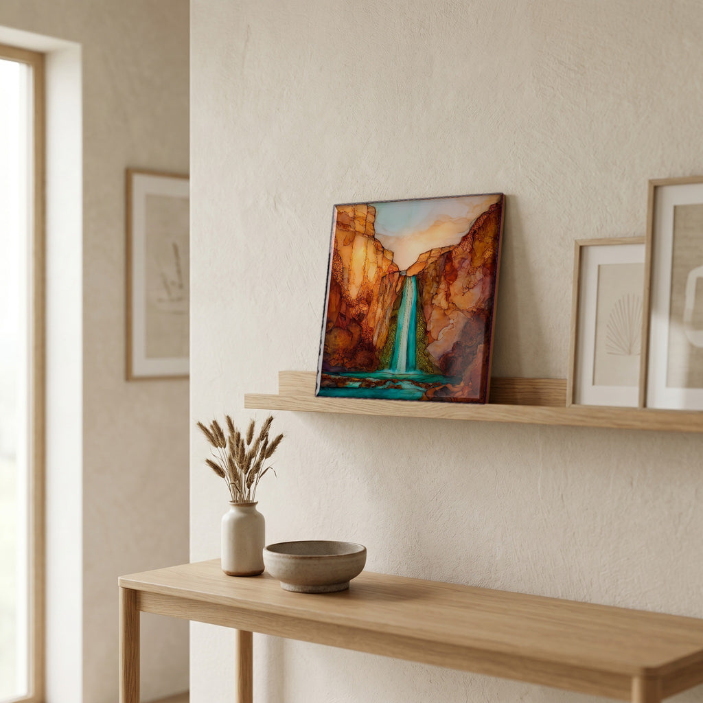 In the entryway, first thing you see.