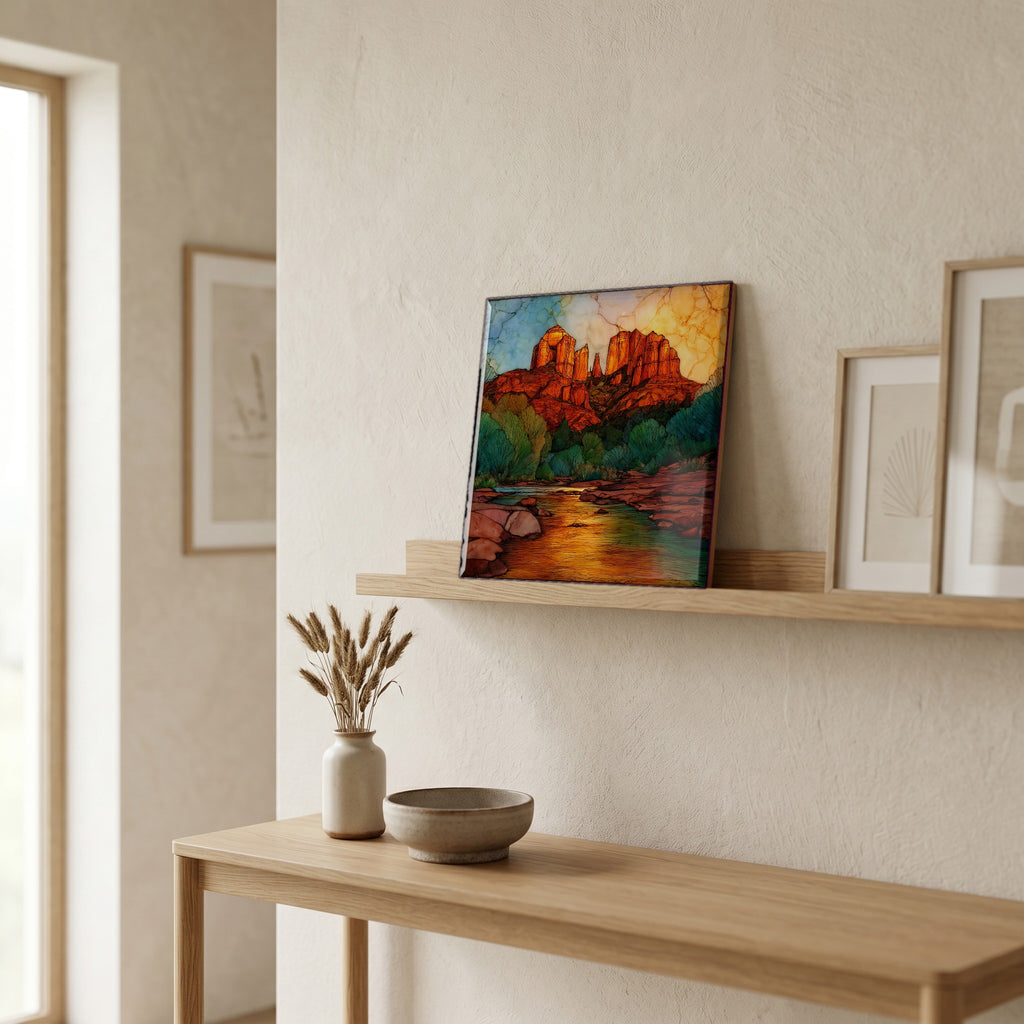 In the entryway, first thing you see.