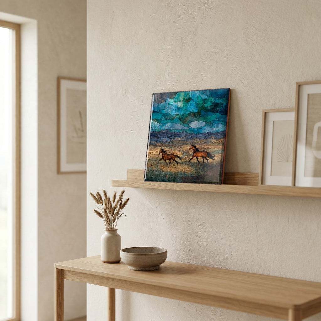 In the entryway, first thing you see.