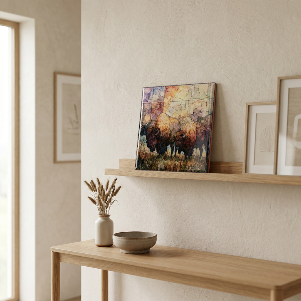 In the entryway, first thing you see.