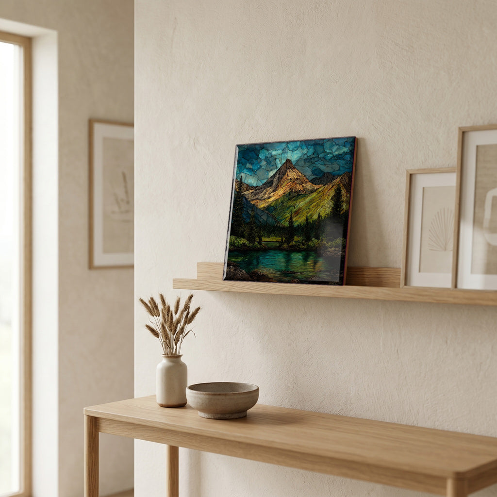 In the entryway, first thing you see.