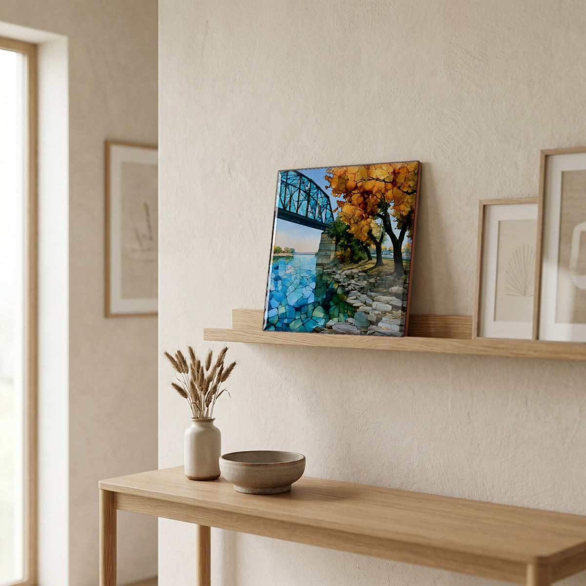 In the entryway, first thing you see.