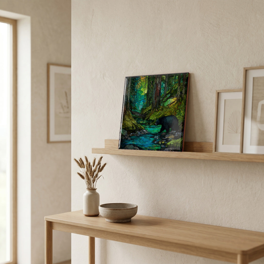 In the entryway, first thing you see.