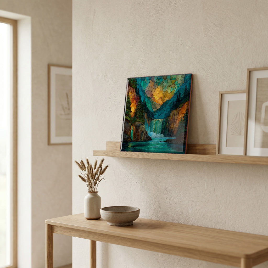 In the entryway, first thing you see.