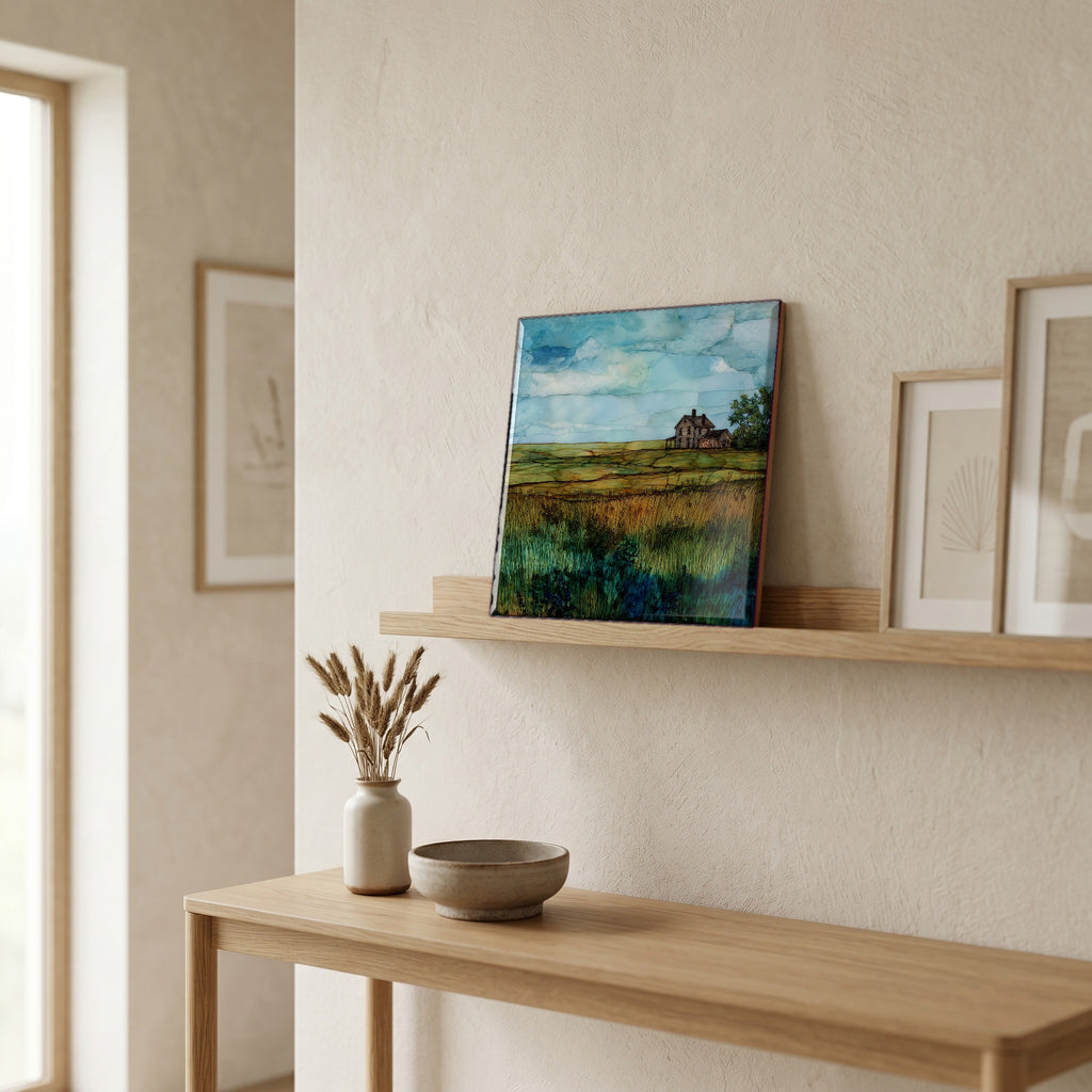 In the entryway, first thing you see.