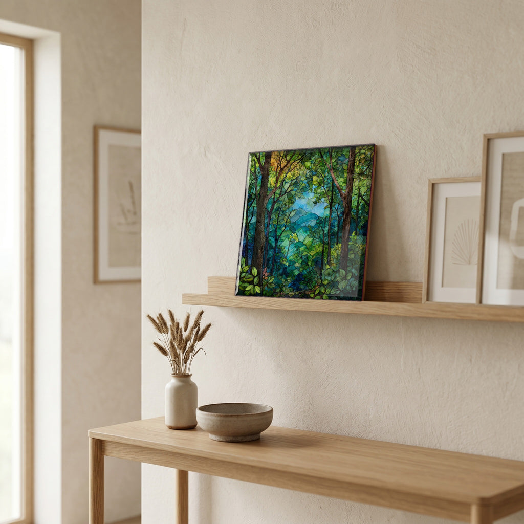 In the entryway, first thing you see.