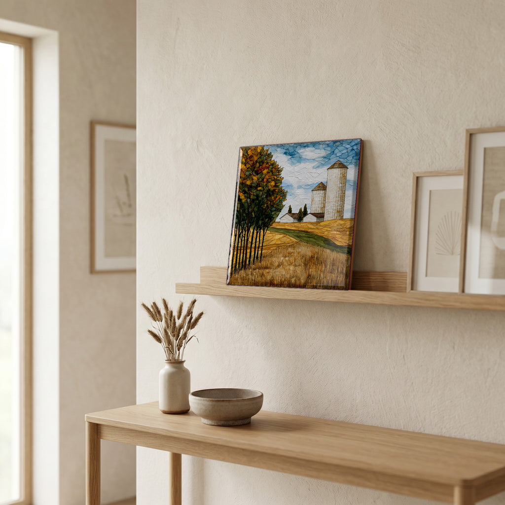 In the entryway, first thing you see.