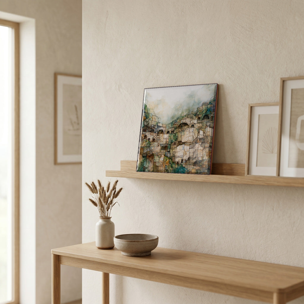 In the entryway, first thing you see.
