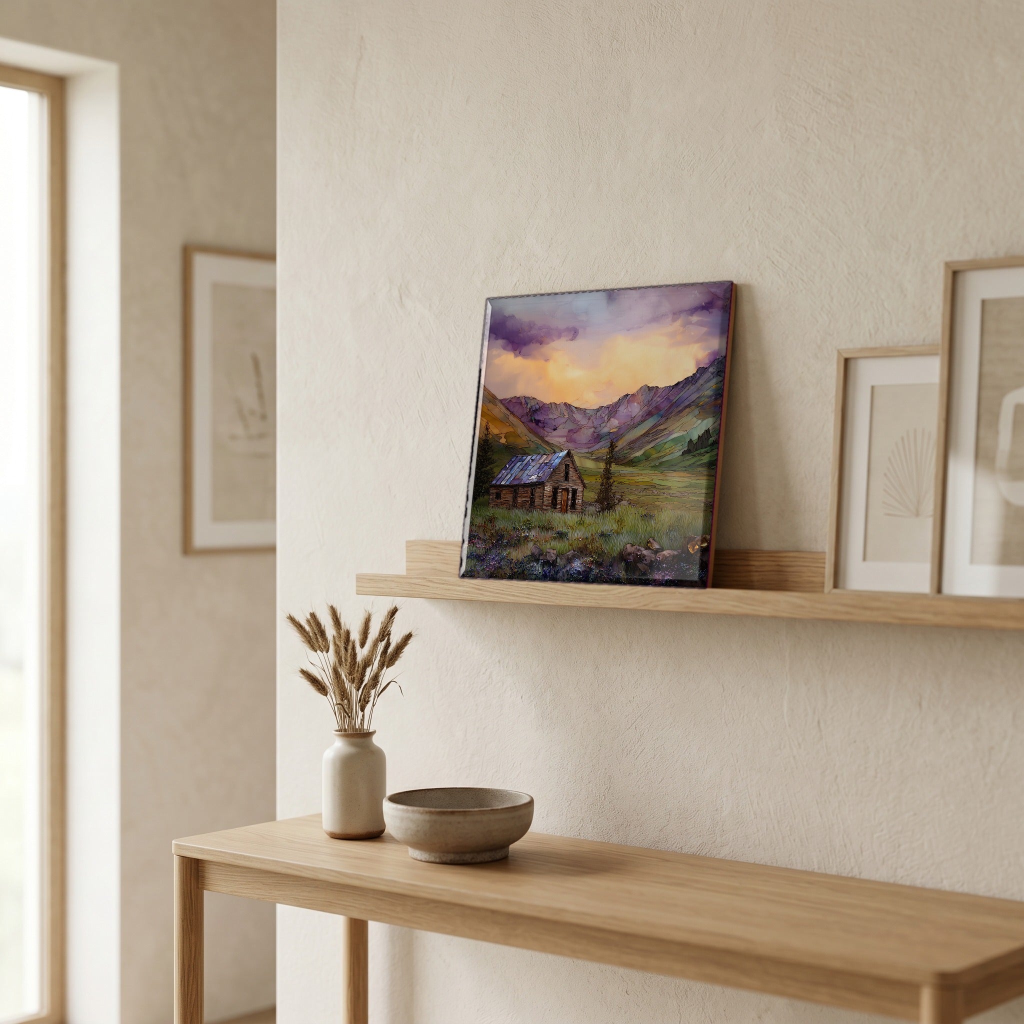 In the entryway, first thing you see.