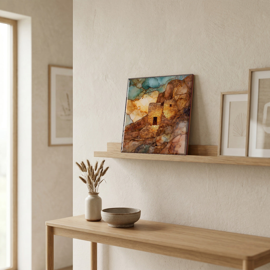 In the entryway, first thing you see.