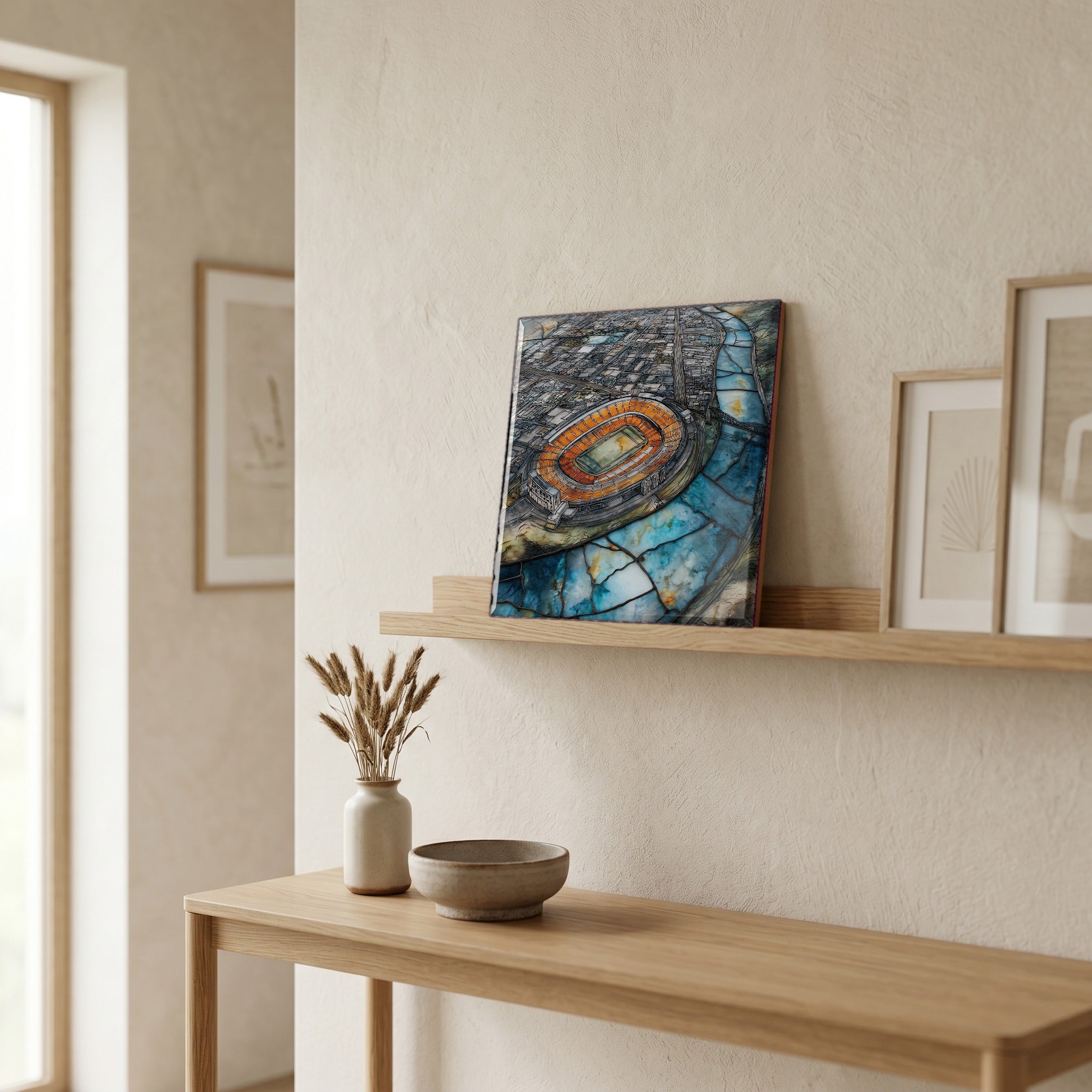 In the entryway, first thing you see.