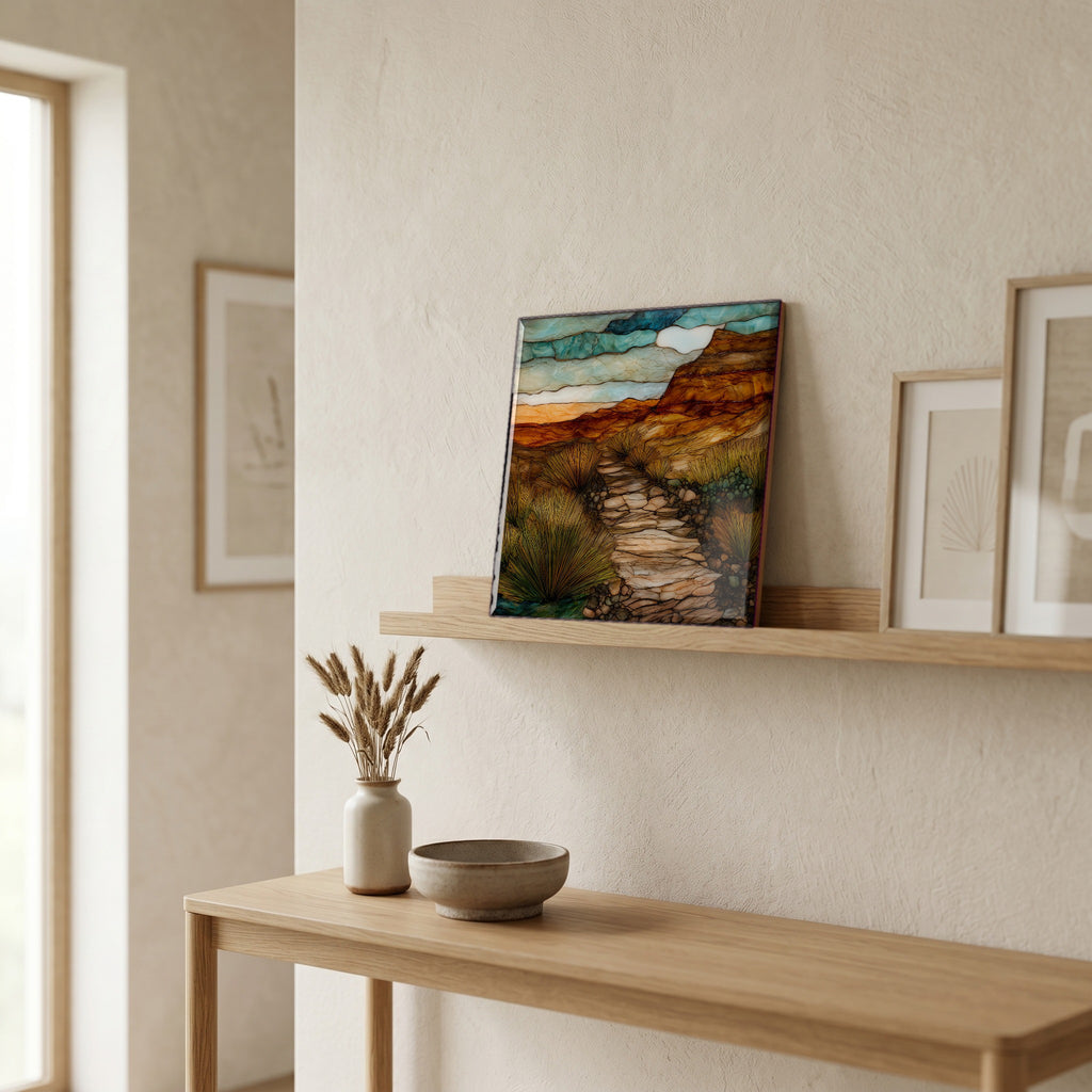 In the entryway, first thing you see.