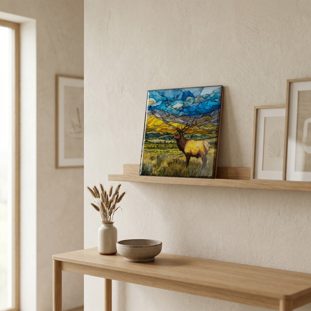 In the entryway, first thing you see.