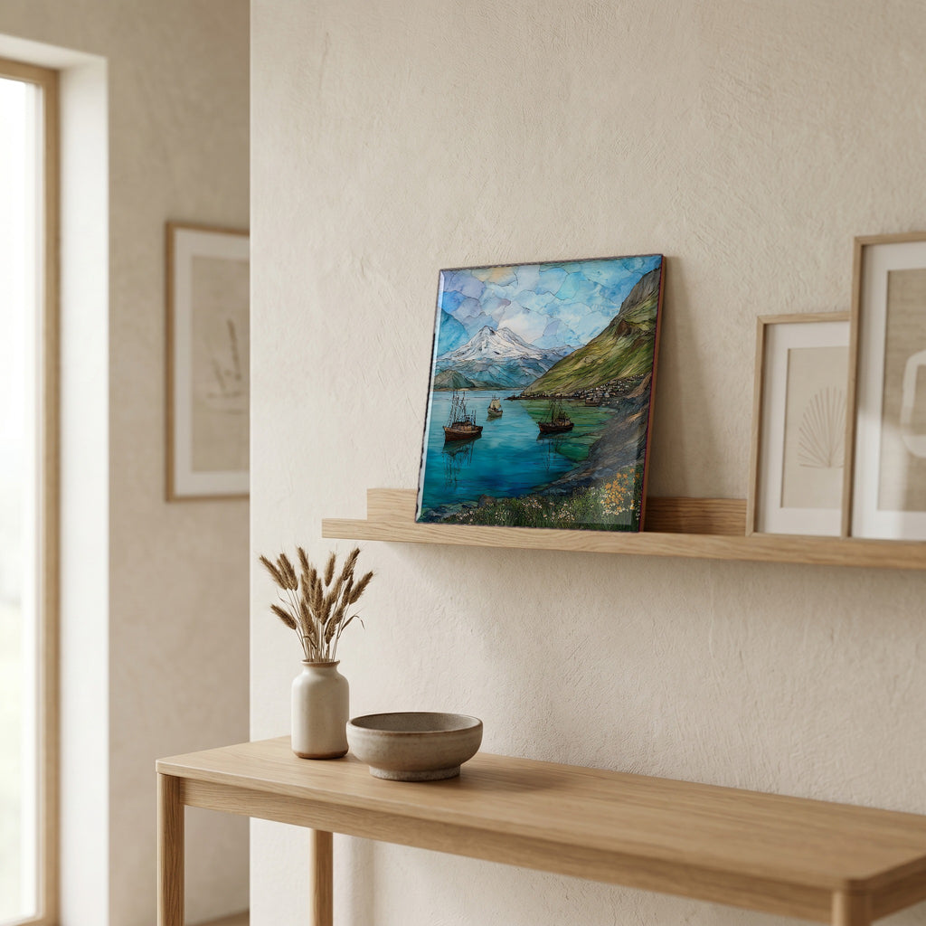In the entryway, first thing you see.