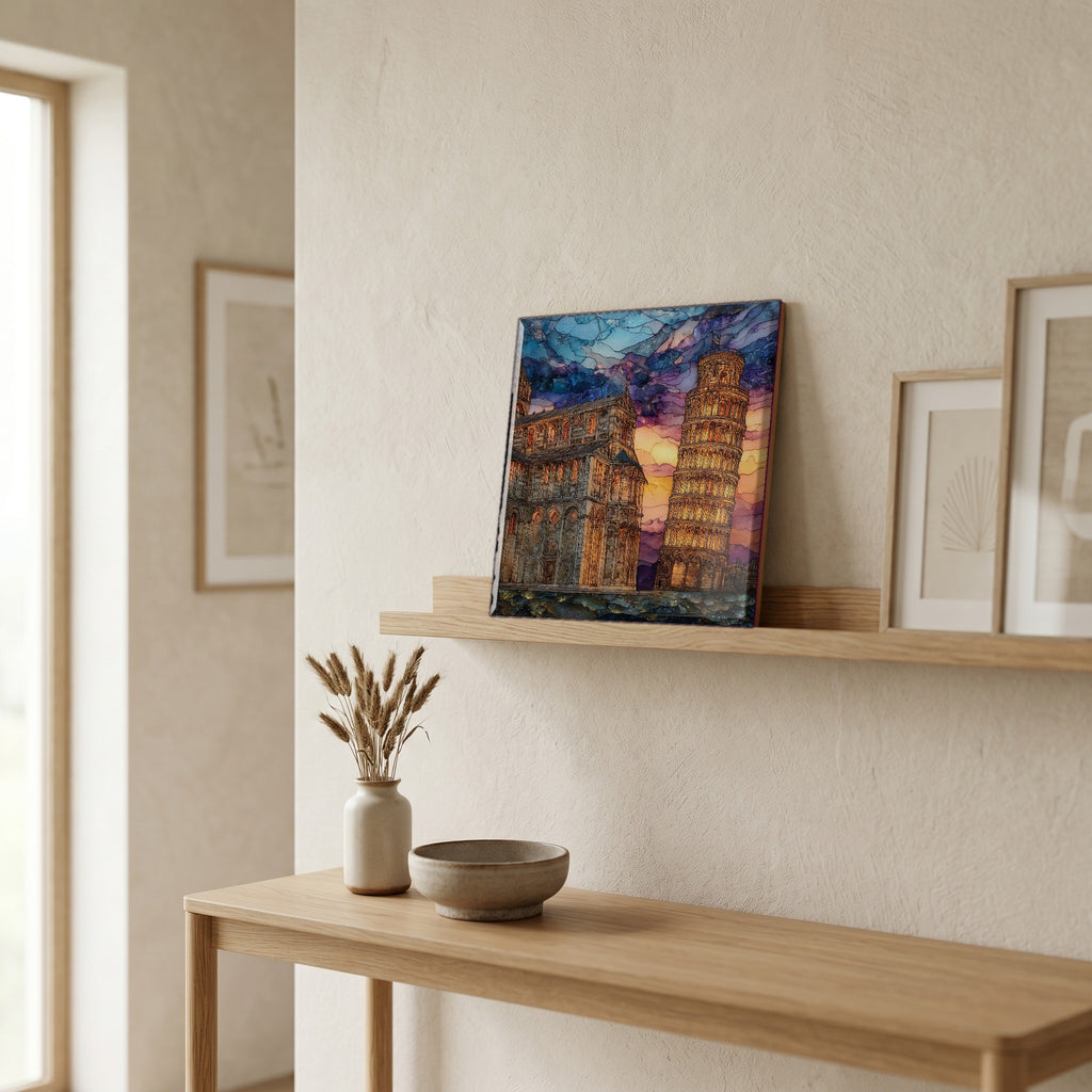 On a picture ledge, where the light comes in.