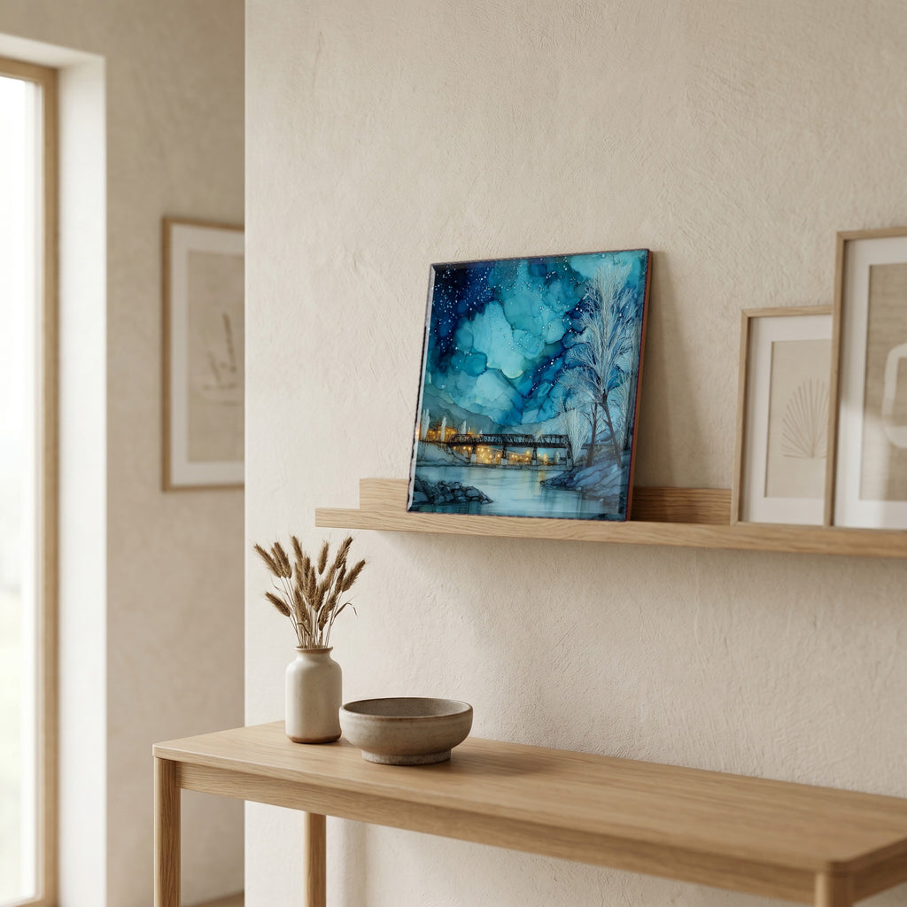 In the entryway, first thing you see.