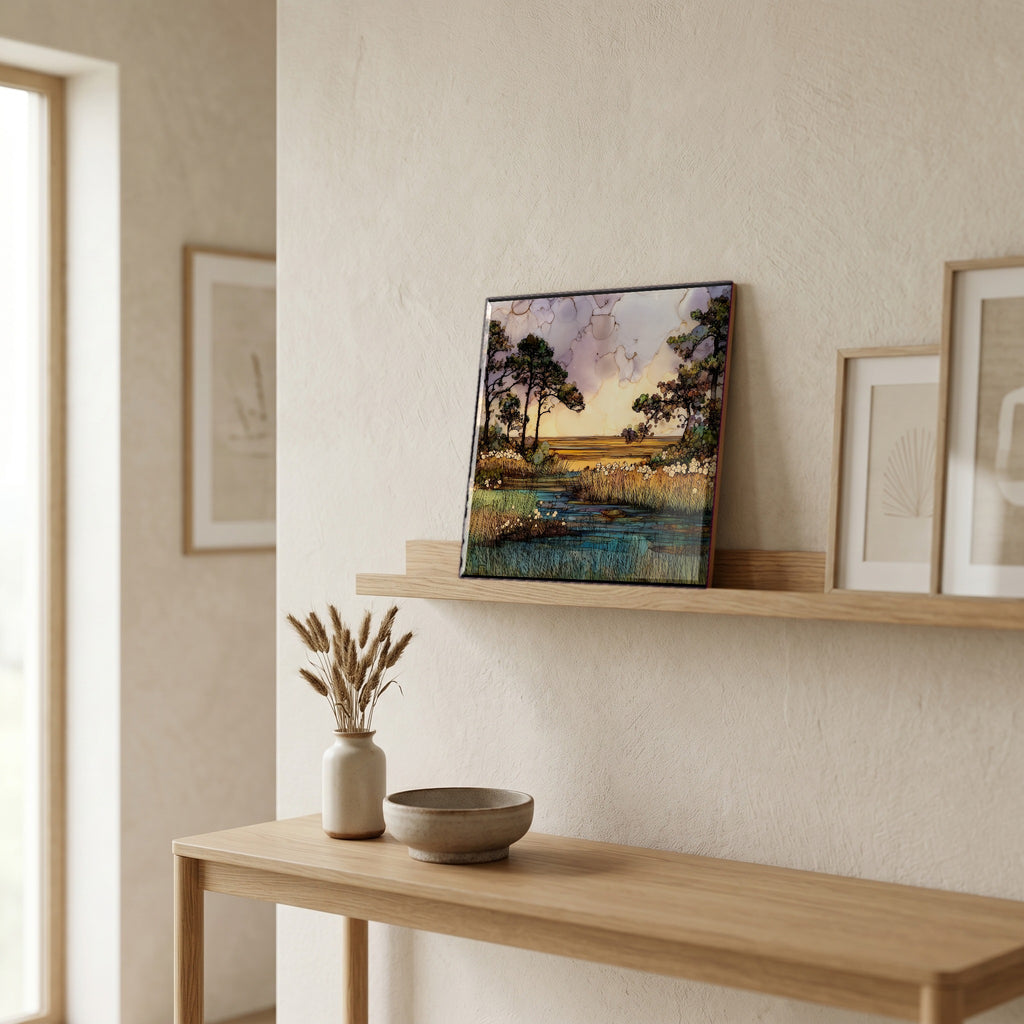 In the entryway, first thing you see.