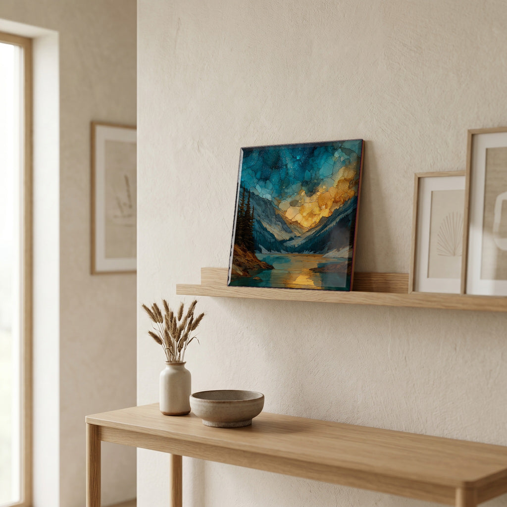 In the entryway, first thing you see.