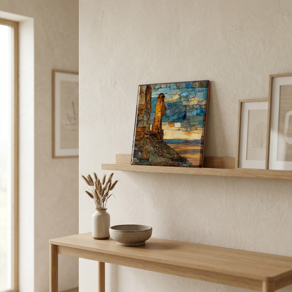 In the entryway, first thing you see.